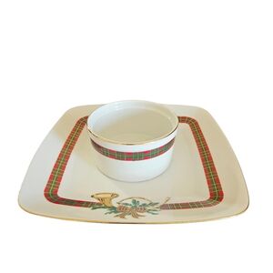 Vintage The Hunt Georges Briard Chip And Dip Ceramic plate